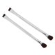 thumbnail image 4 of 2pcs Double Ended Eyeshadow Brush Set Women Silver Soft Hair Makeup Slanted Eyebrow Brush Cosmetic Tool, 4 of 5