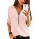 thumbnail image 1 of Blusa Moda Collar En V Cremallera Elegante Y Casual Camisa, 1 of 7