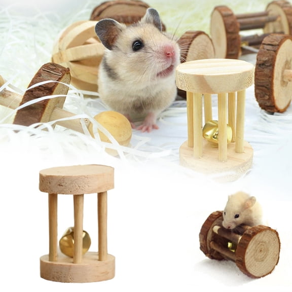 Xinyat Wood Mini Exercise Chew Hamster Chew Toys,Wooden Pine Guinea Pigs Rats Chinchillas Toys Accessories Care Molar Toy for Bunny Gifts Small