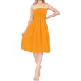 thumbnail image 2 of HAPPY BAY Women's Beach Summer Casual Backless Smocked Mini Flowy Dress Tube Top Strapless Dresses for Women One Size Tangerine, Solid, 2 of 4