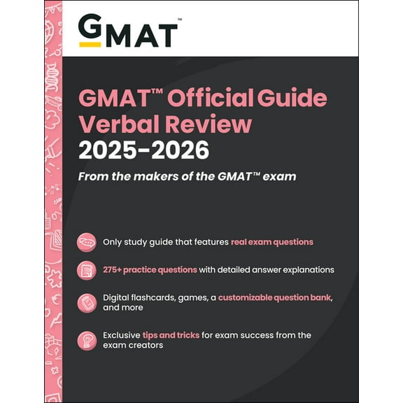 GMAT Official Guide Verbal Review 2025-2026: Book   Online Question Bank, (Paperback)