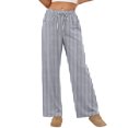 thumbnail image 7 of hotojiny Women's Wide Leg Palazzo Pants High Waist Stripes Casual Lounge Pants Spring Summer Vacation Trousers with Pockets, 7 of 7