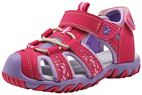 Toddler/Little Kid Apakowa Baby Girls Summer Cloesed Toe Sandals with Arch Support