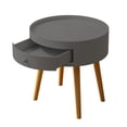 thumbnail image 5 of Modern Coffee Table with Drawer, Bedside Table, Sofa Side Table, Oak Table Legs, Suitable for Living Room and Bedroom,Gray, 5 of 5
