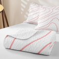 thumbnail image 4 of Homewish Pink Lines Twin Quilt Set,Modern Geometric Twin Coverlet Set,2pcs, 4 of 7