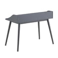 thumbnail image 3 of Modern Grey Desk With 4 And Slim Tapered Asian Hardwood Legs Mid-century Writing Shelf Leg Characteristic, 3 of 3