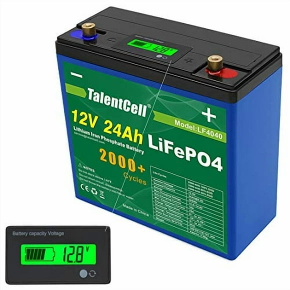 Paquete de baterías TalentCell LF4040 12V 24Ah LiFePO4 288Wh
