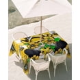 thumbnail image 3 of 60x102 Inch Outdoor Tablecloth with Umbrella Hole Zipper Rectangle Flower Gnomes Rectangular Tablecloths Outside Waterproof Yellow Botanical Floral Plaid Star Bee Patio Table Cover for Picnic Party, 3 of 8