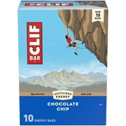 CLIF BAR - Chocolate Chip - Made with Organic Oats - 10g Protein - Non-GMO - Plant Based - Energy Bars - 2.4 oz. (10 Pack)