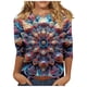 thumbnail image 3 of Sentuca - Camisetas para mujer, manga 3/4, cuello redondo, estilo bohemio, holgadas, con gráficos, color naranja, talla XL, 3 of 5