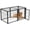 Black-AA, variant on Panapinka 48" Heavy-Duty Dog Crate with 2 Feeding Doors & Blows, Removable Tray & Wheels, Large Metal Kennel for Small/Medium/Large Dogs, Secure & Durable