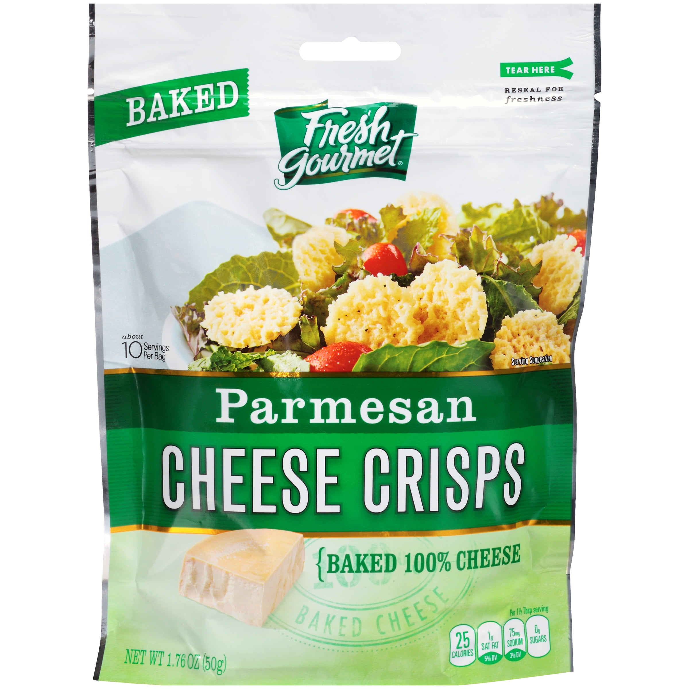 Fresh Gourmet Snack Chips Baked Parmesan Cheese Crisps, 1.76 oz.