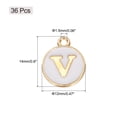 thumbnail image 2 of Uxcell 36pcs Pendants Letter Charm Initial Charm Alphabet V for DIY Necklace Bracelet Jewelry Making Gold & White, 2 of 6