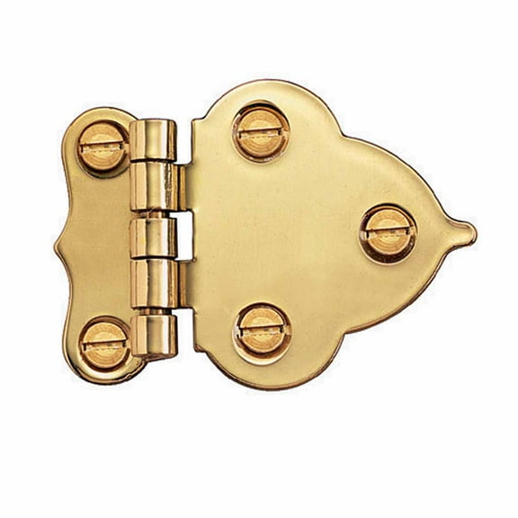 Renovators Supply Hoosier Solid Brass Cabinet Hinge 3/8" Offset w/Hardware Tarnish Resistant Brass Flush Mount Hinges for Kitchen Cabinets