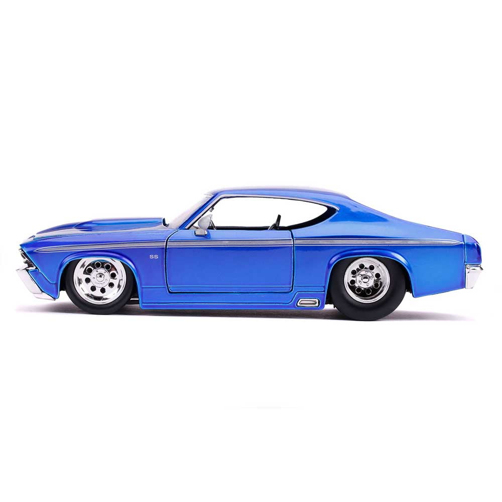 1/24 Jada 1969 Chevy Chevelle SS Silver Flames Diecast Car