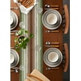 thumbnail image 5 of Sage Green Table Runner Farmhouse Wood Grain Vintage Brown Striped Tablerunners 18 x 72 Inch, Table Decorations Tabletop Scarf for Summer Gathering Holiday Farmhouse Kitchen Dining Decor, 5 of 6