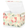 thumbnail image 2 of Elegant Geometric Pattern Large Storage Bins with Linen Collapsible Lid Storage Box 16.7 x 12.6 x 11.8in, 2 of 7