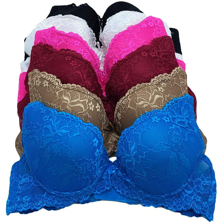  6 Piecec Full Cup/Demi Wired Gentle Pushup Push Up Bra B/C  40C