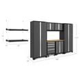 thumbnail image 5 of NewAge Products Bold Series Gray 9 Piece Cabinet Set, Heavy Duty 24-Gauge Steel Garage Storage System, Wall Mounted Shelf Included, 5 of 8