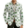 thumbnail image 5 of Nokdvo Mens Corduroy Vintage Blazer Valentine's Day Button Down Blazer Notched Lapel Heart Print Dress Blazer with Pockets Holiday Party Loose-Fit Valentines Day Suit,Dark Green M, 5 of 6