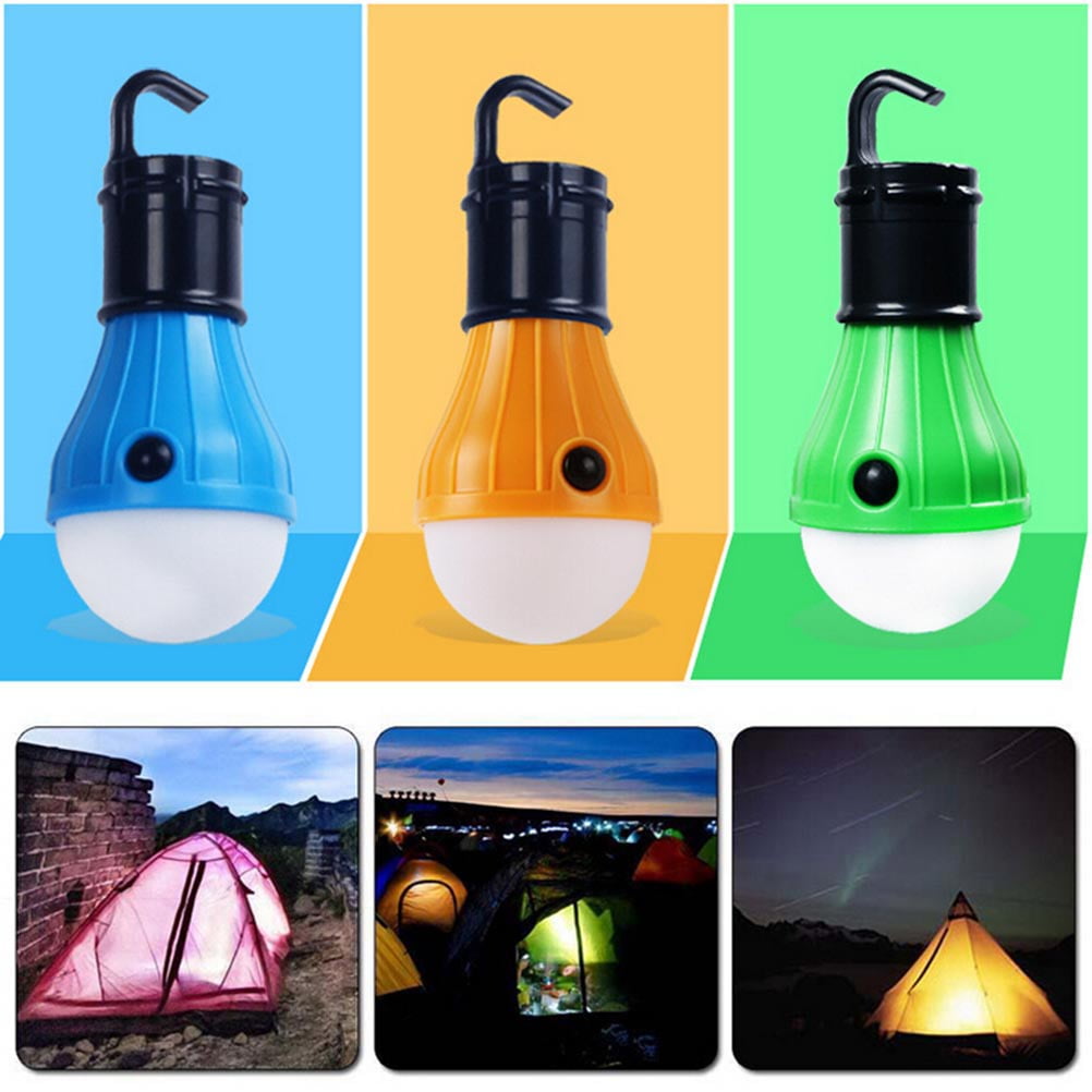 Quaanti Portable Outdoor Hanging Tent Camping Lamp Soft Light LED Bulb Waterproof Lanterns Night Lights Use 3xAAA Battery Yellow