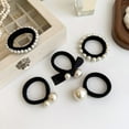 thumbnail image 4 of Weflink Elegant Artificial Pearls Hairband For Women 5PCS Soft Elastic Scrunchies Ponytail Holder for Various Occasion and Outfit, 4 of 15