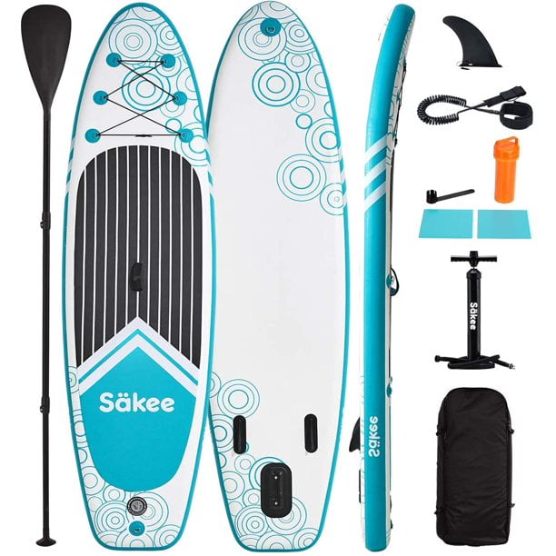 SÄKEE 10FT Inflatable Stand Up Paddle Board with Premium SUP Accessories Fit for Youth & Adult Paddleboard with Kayak Seat 