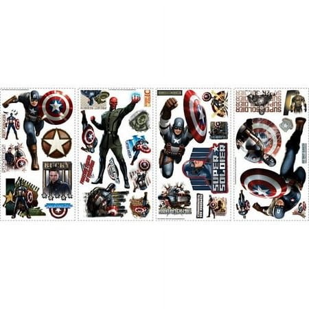 Roommates Captain America Peel & Stick Giant Wall Decal