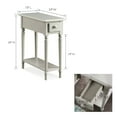 thumbnail image 3 of Leick Home 1-Drawer Solid Wood Narrow End Table with Shelf, Greige, 3 of 21