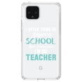 thumbnail image 1 of DistinctInk Clear Shockproof Hybrid Case for Google Pixel 4 (6.1" Screen) - TPU Bumper Acrylic Back Tempered Glass Screen Protector - Think of Skipping School Remember I'm Teacher, 1 of 1