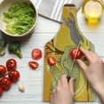 thumbnail image 3 of Animal Cutting Board, and Hippo Playing Football Cartoon Print Animal Design, Decorative Tempered Glass Cutting and Serving Board, Wine Bottle Shape, Orange Umber Purple, by Ambesonne, 3 of 5