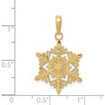 thumbnail image 5 of 14K Yellow Gold Snowflake Pendant (25 X 16) Made In United States k4744, 5 of 6