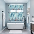 thumbnail image 3 of Coastal Jellyfish Blue Kitchen Curtains Sets for Windows 36 Inch Length, Summer Beach Nautical Coral Starfish Rod Pocket Window Treatments Tier Curtains and Valances Set for Bedroom/Bathroom, 3 of 8