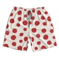 thumbnail image 3 of Uemuo Abstract Red Polka Dot Pattern Men's Swim Trunks Hawaiian Beach Bathing Suit Swimsuits Beach Quick-Dry Shorts with Pockets-X-Large, 3 of 9