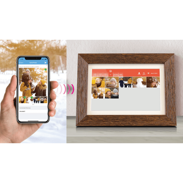 Aluratek eco4life 8" WiFi Digital Photo Frame with Touchscreen IPS LCD