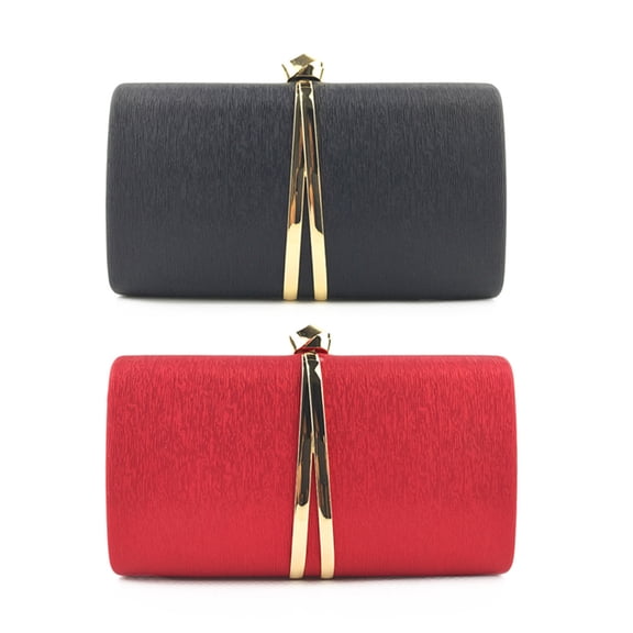 TEHAUX Elegant Red Clutch Purse with Detachable Chain Strap for Wedding, Prom, Party, and Formal Events