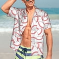 thumbnail image 5 of Lsque Baseballs pattern Hawaiian Shirt for Men, Unisex Summer Beach Casual Short Sleeve Button Down Shirts-X-Large, 5 of 9