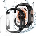 thumbnail image 1 of 【2+2Pack】 Hard PC Case Compatible with Apple Watch Series 8 Screen Protector 49mm with Tempered Glass, Waterproof , Scratch Resistant , Protect Bumper Cover for Your Sports Watch face, 1 of 5