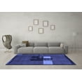 thumbnail image 3 of Ahgly Company Machine Washable Indoor Round Abstract Blue Modern Area Rugs, 3' Round, 3 of 4