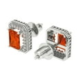 thumbnail image 2 of Clara Pucci 2.44Ct Red Emerald Cut VVS1 Screw Back Stud 14k Solid hypoallergenic Gold Designer Earrings For April, 2 of 7