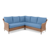 Mainstays Chelsea Outdoor Patio 4-Pieces Sectional Dining Set (Blue)