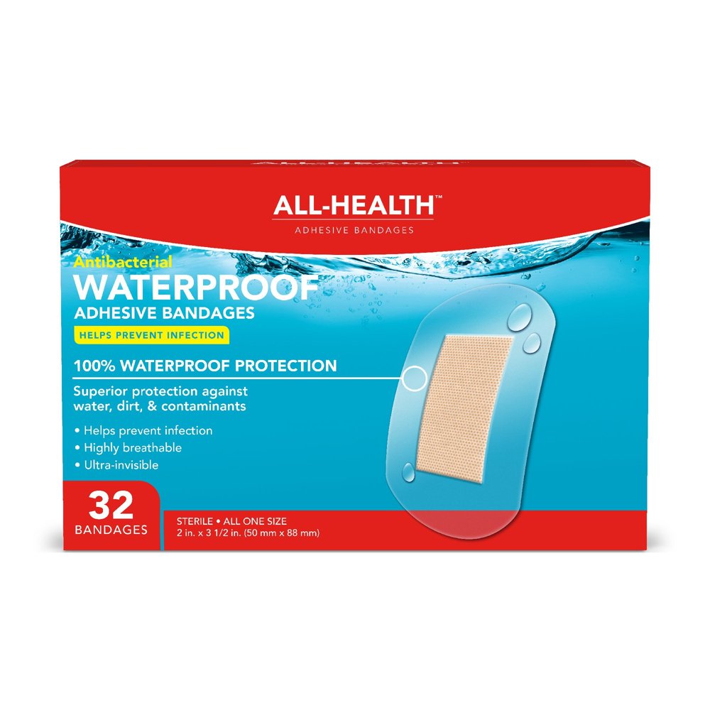 All Health AllHealth Clear Waterproof Antibacterial Adhesive Bandages