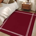 thumbnail image 4 of Pure Red Wine Runner Rug 2.7x5 FT, Non Slip Entryway Carpet, Simple Solid Color Washable Soft Floor Carpet Entrance Mat Non-Shedding Throw Rug for Hallway Laundry Room Bedside, 4 of 9