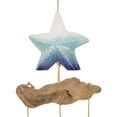 thumbnail image 4 of DecMode 34" Blue Ceramic Handmade Ombre Starfish Windchime with Driftwood and Bead Accents, 4 of 6