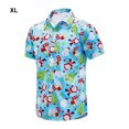 thumbnail image 3 of Guardurnaity Poliéster Decoraciones festivas Camisa navideña Camisa hawaiana divertida informal de verano para hombre Disfraces de disfraces azul cielo SG, 3 of 6
