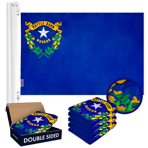 Nevada NV State Flag 3x5FT 5-Pack Double-sided Embroidered Polyester By G128