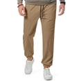 thumbnail image 3 of Puntoco Pantalones de pierna recta con cordón y bolsillo de color sólido para hombre, informales, con granos de maíz, engrosados, 3 of 8