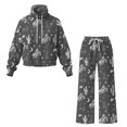 thumbnail image 7 of Renewold Sweatsuits Women 2 Piece Outfit Oversized Pullover and Elastic Waisted Joggers Pants Warm Breathable Matching Set for Lounge Workout, Cowboy Cactus Moon Stars Print Grey, L, 7 of 7