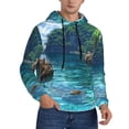 thumbnail image 2 of Lsque Tropical Paradise Window View Pattern Casual Men's Hoodie,Hooded Sweatshirt with Kangaroo Pocket,Pullover Hoodie-Medium, 2 of 7