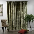 thumbnail image 3 of 3S Brother's Olive Green Extra Long Shiny Velvet Curtains Luxury Colors Light Blocking Hang Back Tab & Rod Pocket 1 Panel Curtain 5-30 Ft Home Décor Custom Made Drapes -Made in Turkey(52"W X 132"L), 3 of 6